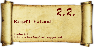 Rimpfl Roland névjegykártya